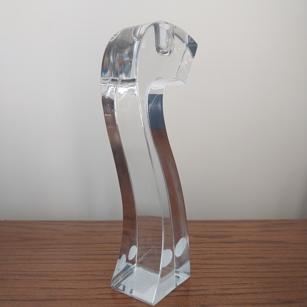 Two Bohemia Clear Crystal Candle Holders - Picture 10 of 16